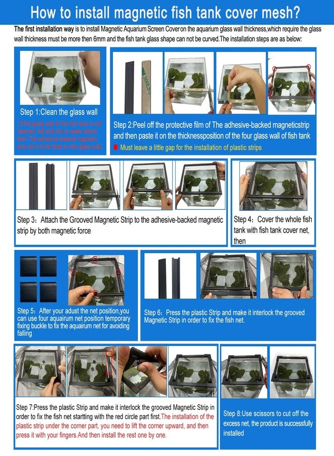 NestBasics Magnetic Aquarium Anti-Jumping net Cover mesh to Protect Fish Jumping Out of Fish Tank - Image 2